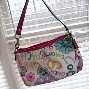Coach Floral Poppy Small Shoulder Bag Purse Spring Easter